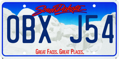 SD license plate 0BXJ54