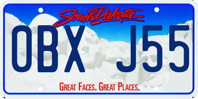 SD license plate 0BXJ55