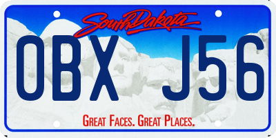 SD license plate 0BXJ56