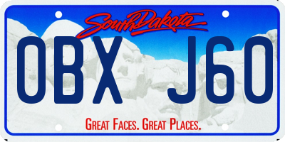 SD license plate 0BXJ60