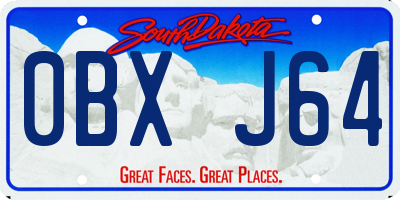 SD license plate 0BXJ64