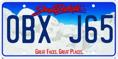 SD license plate 0BXJ65