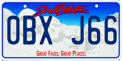 SD license plate 0BXJ66