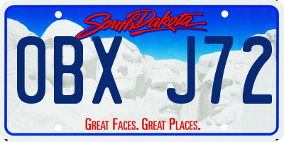 SD license plate 0BXJ72