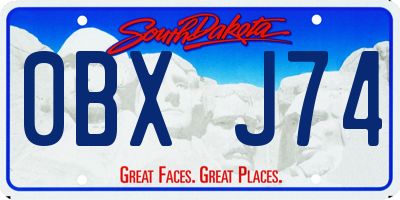 SD license plate 0BXJ74