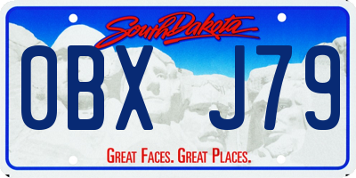 SD license plate 0BXJ79