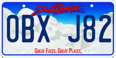 SD license plate 0BXJ82