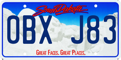 SD license plate 0BXJ83