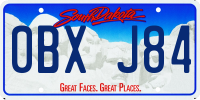 SD license plate 0BXJ84