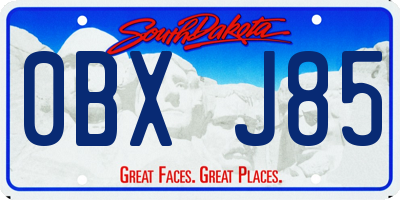 SD license plate 0BXJ85