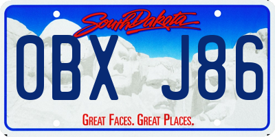SD license plate 0BXJ86