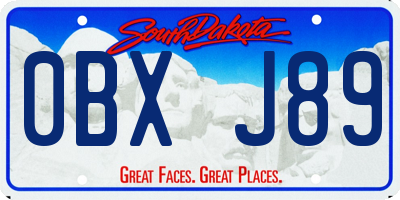 SD license plate 0BXJ89