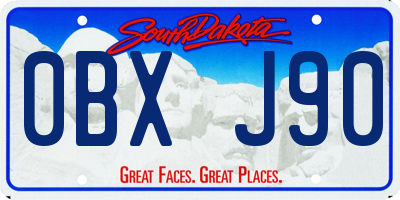 SD license plate 0BXJ90