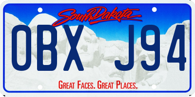 SD license plate 0BXJ94