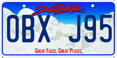 SD license plate 0BXJ95