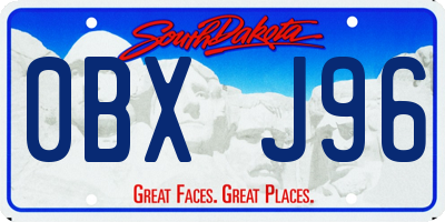 SD license plate 0BXJ96