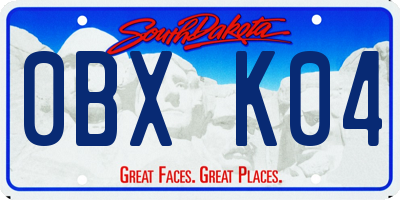 SD license plate 0BXK04