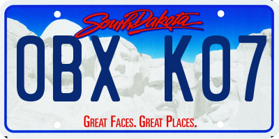 SD license plate 0BXK07