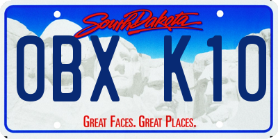 SD license plate 0BXK10