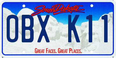 SD license plate 0BXK11