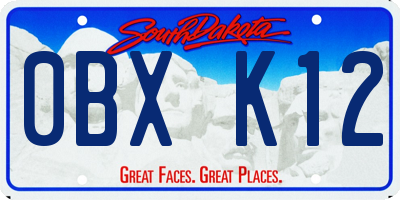 SD license plate 0BXK12