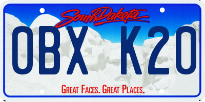 SD license plate 0BXK20