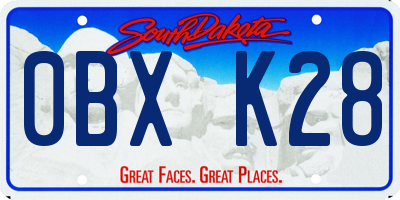 SD license plate 0BXK28