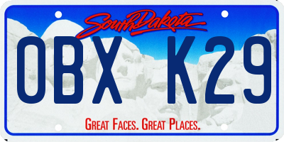 SD license plate 0BXK29