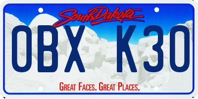 SD license plate 0BXK30