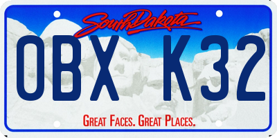SD license plate 0BXK32
