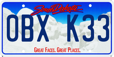SD license plate 0BXK33