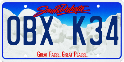 SD license plate 0BXK34