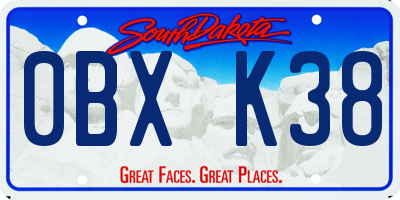SD license plate 0BXK38