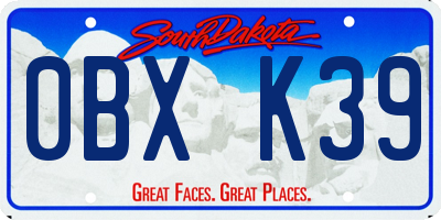 SD license plate 0BXK39
