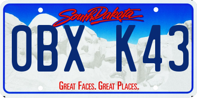 SD license plate 0BXK43