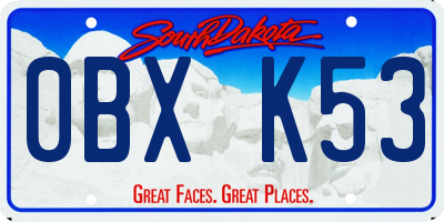 SD license plate 0BXK53