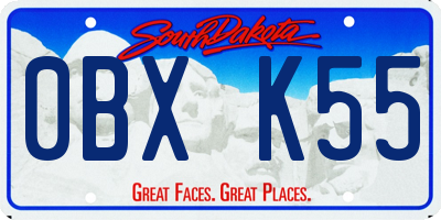 SD license plate 0BXK55
