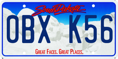 SD license plate 0BXK56