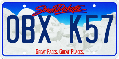SD license plate 0BXK57
