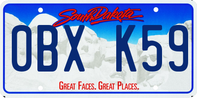 SD license plate 0BXK59