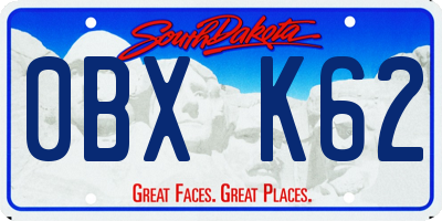SD license plate 0BXK62