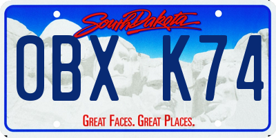 SD license plate 0BXK74