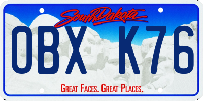 SD license plate 0BXK76