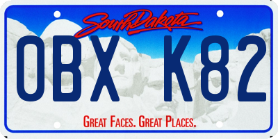 SD license plate 0BXK82