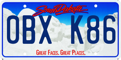 SD license plate 0BXK86