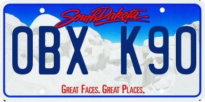 SD license plate 0BXK90