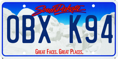 SD license plate 0BXK94