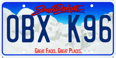 SD license plate 0BXK96