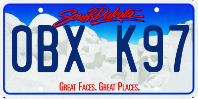 SD license plate 0BXK97