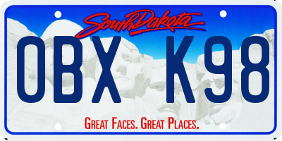SD license plate 0BXK98